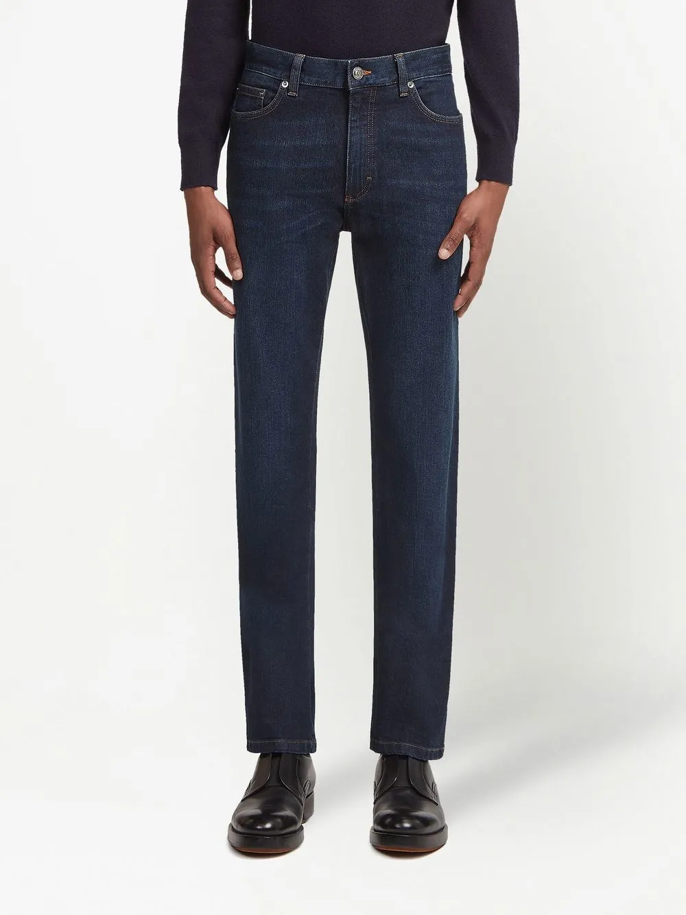 Shop Zegna Roccia Slim-fit Jeans In Blue