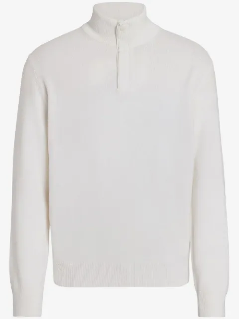 Zegna half-zip fastening knit jumper