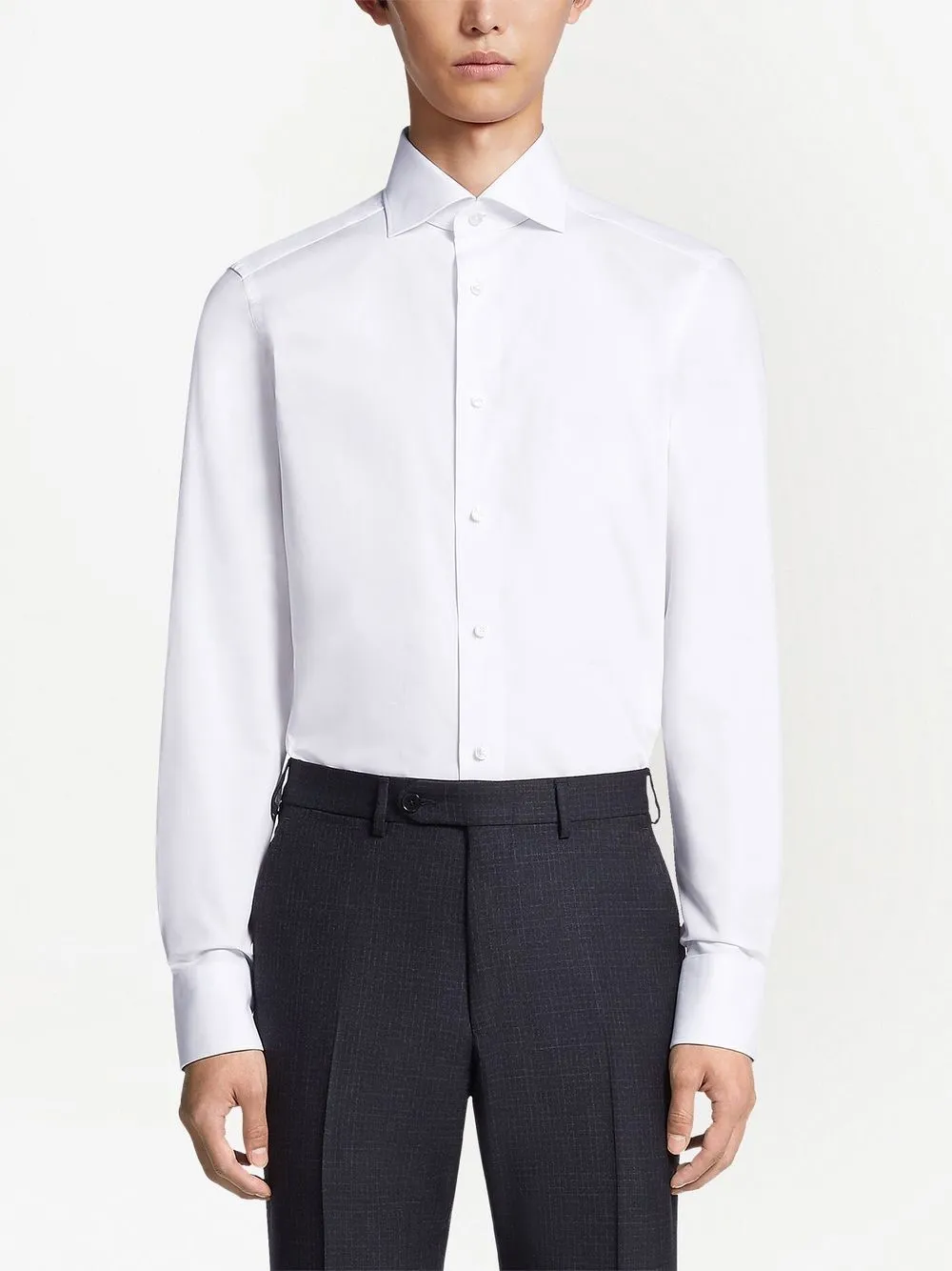 Zegna Overhemd met gespreide kraag Wit