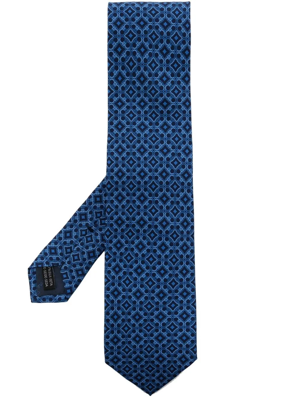 

Ferragamo patterned silk tie - Blue