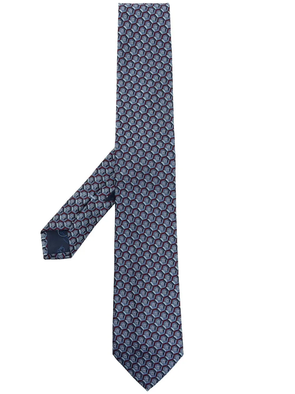 

Ferragamo patterned silk tie - Blue