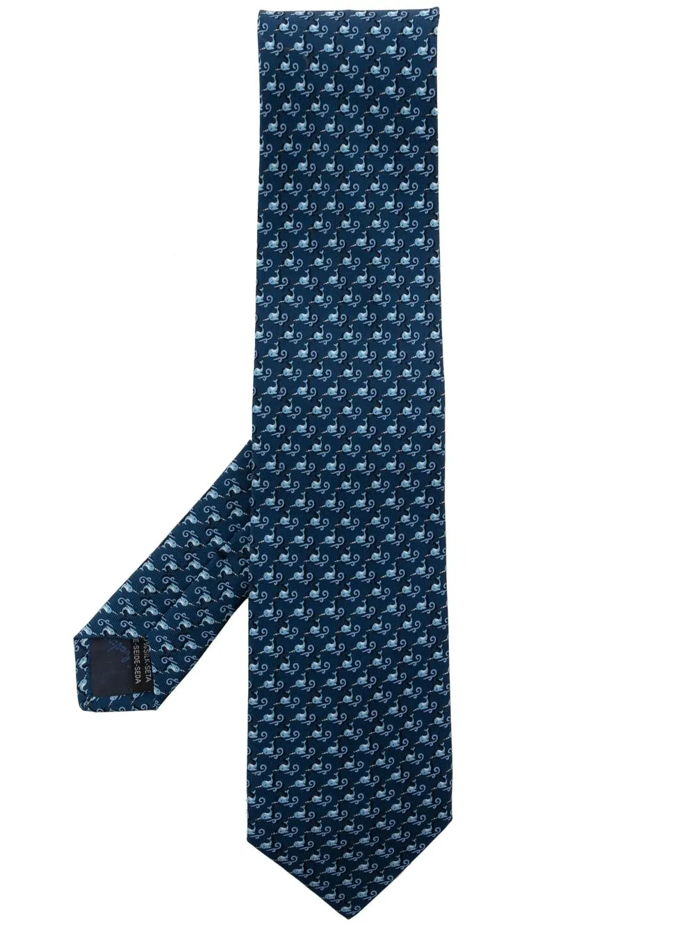 

Ferragamo silk dolphin-print tie - Blue