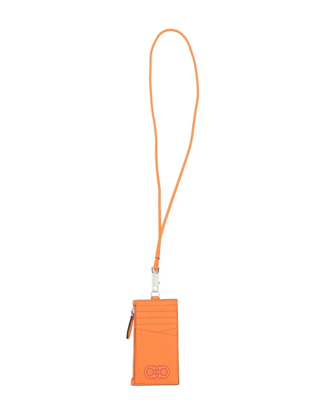 

Ferragamo Gancini plaque lanyard cardholder - Orange