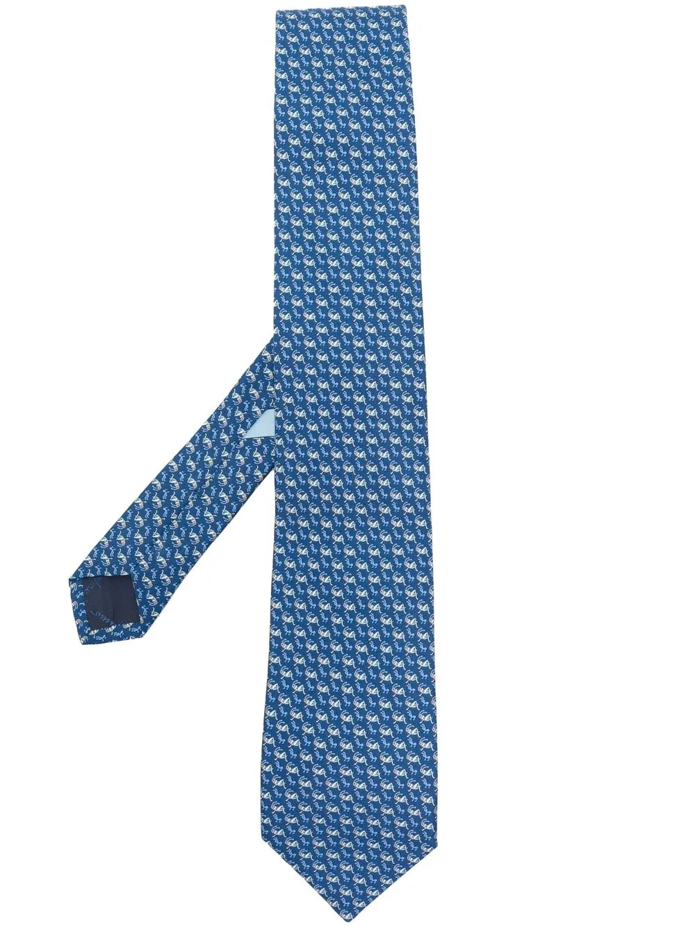 

Ferragamo patterned silk tie - Blue