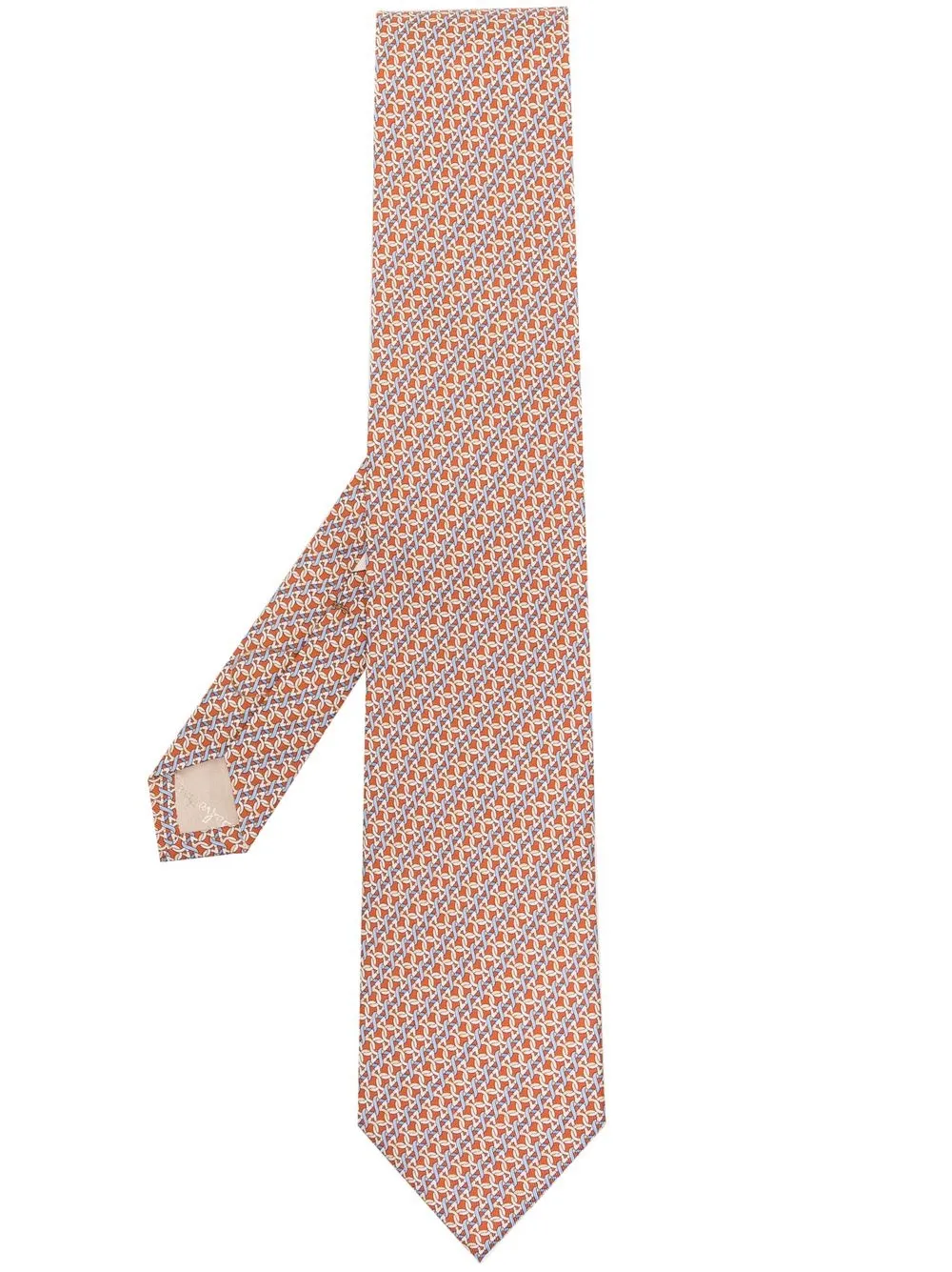 

Ferragamo patterned silk tie - Orange