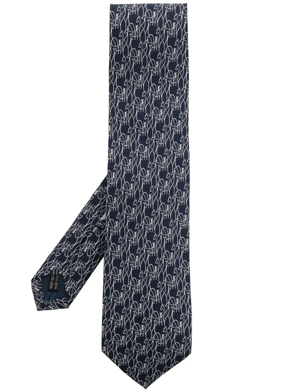 

Ferragamo patterned silk tie - Blue