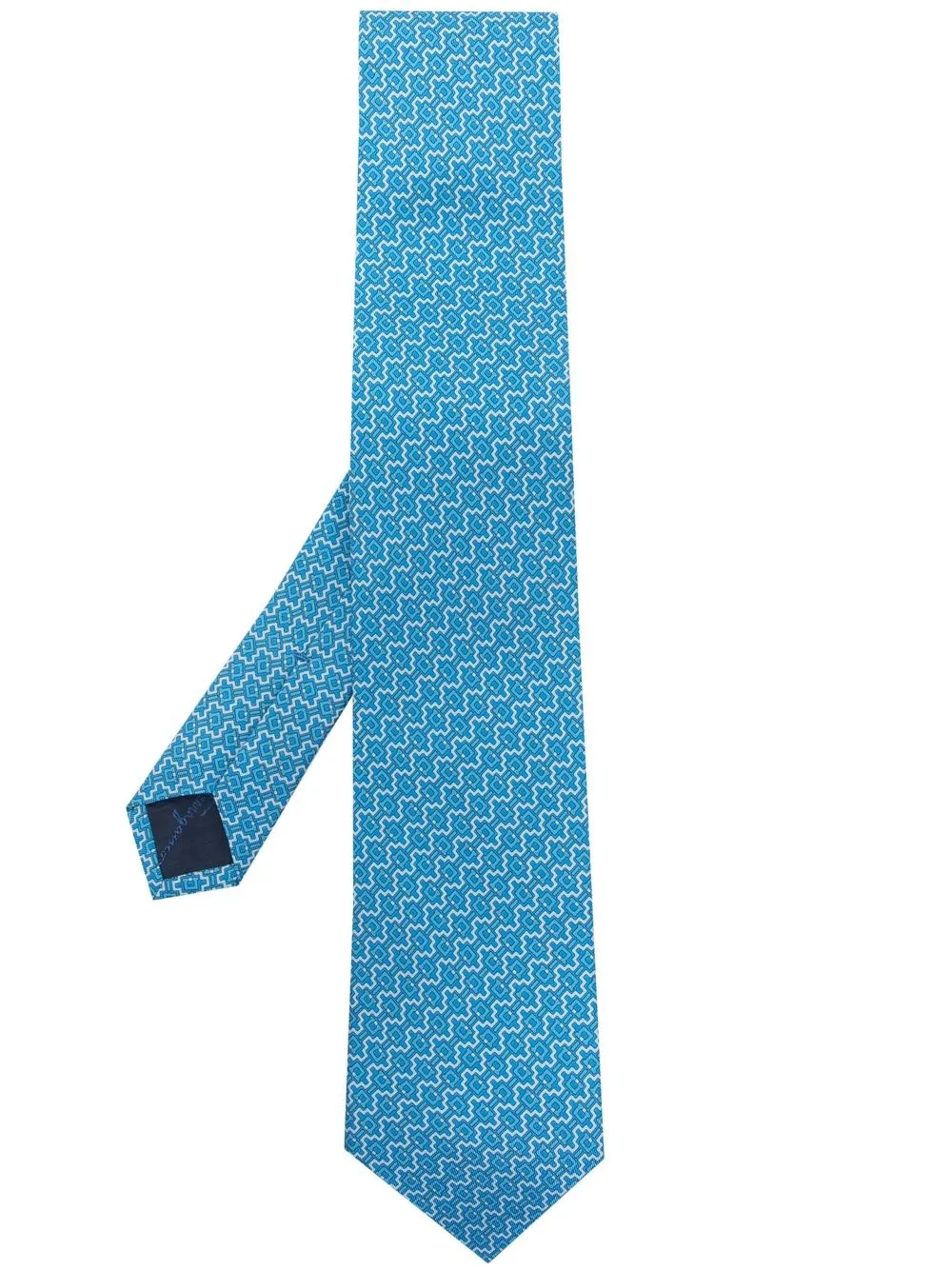 

Ferragamo patterned silk tie - Blue