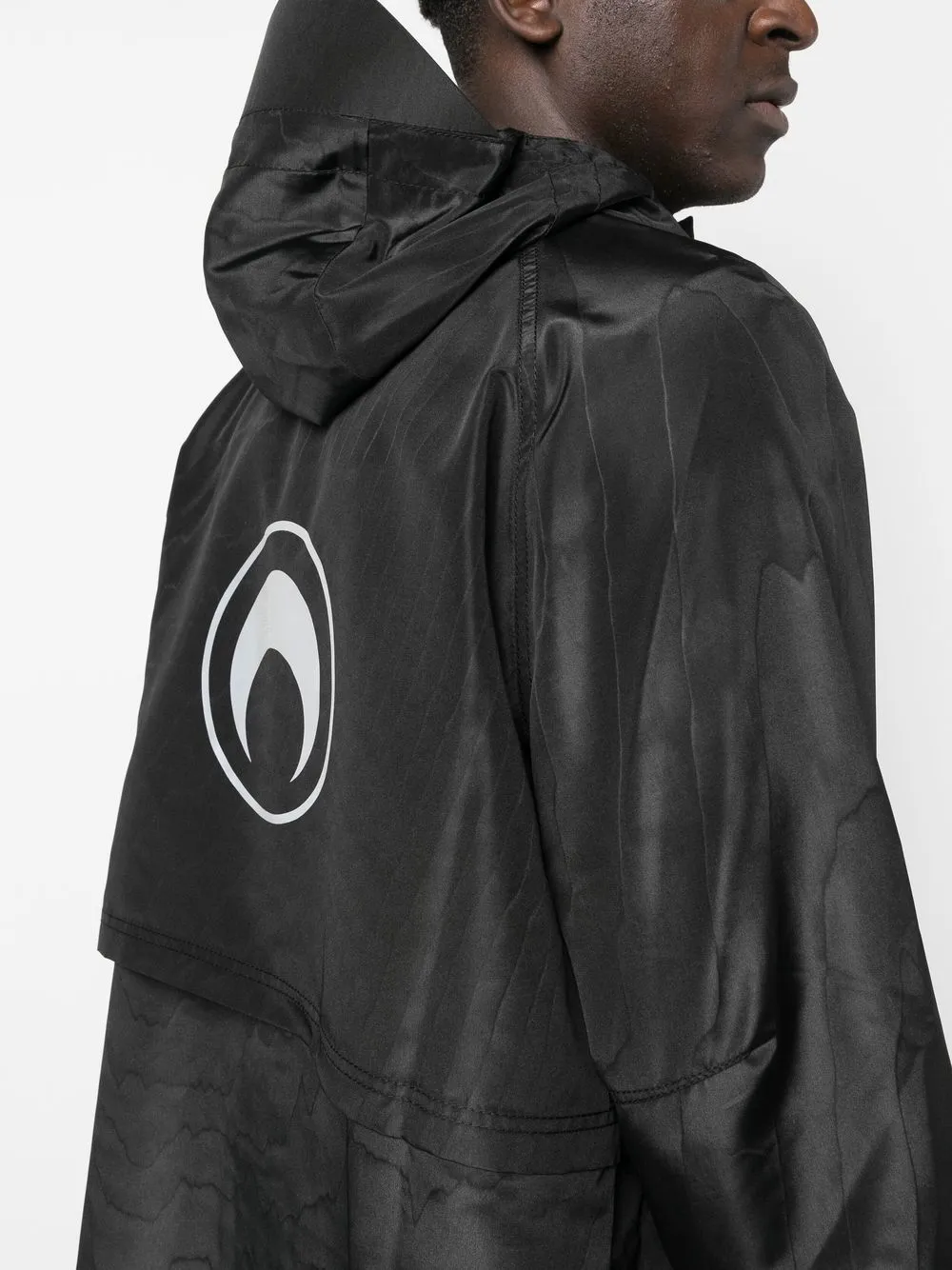 hooded logo-print windbreaker