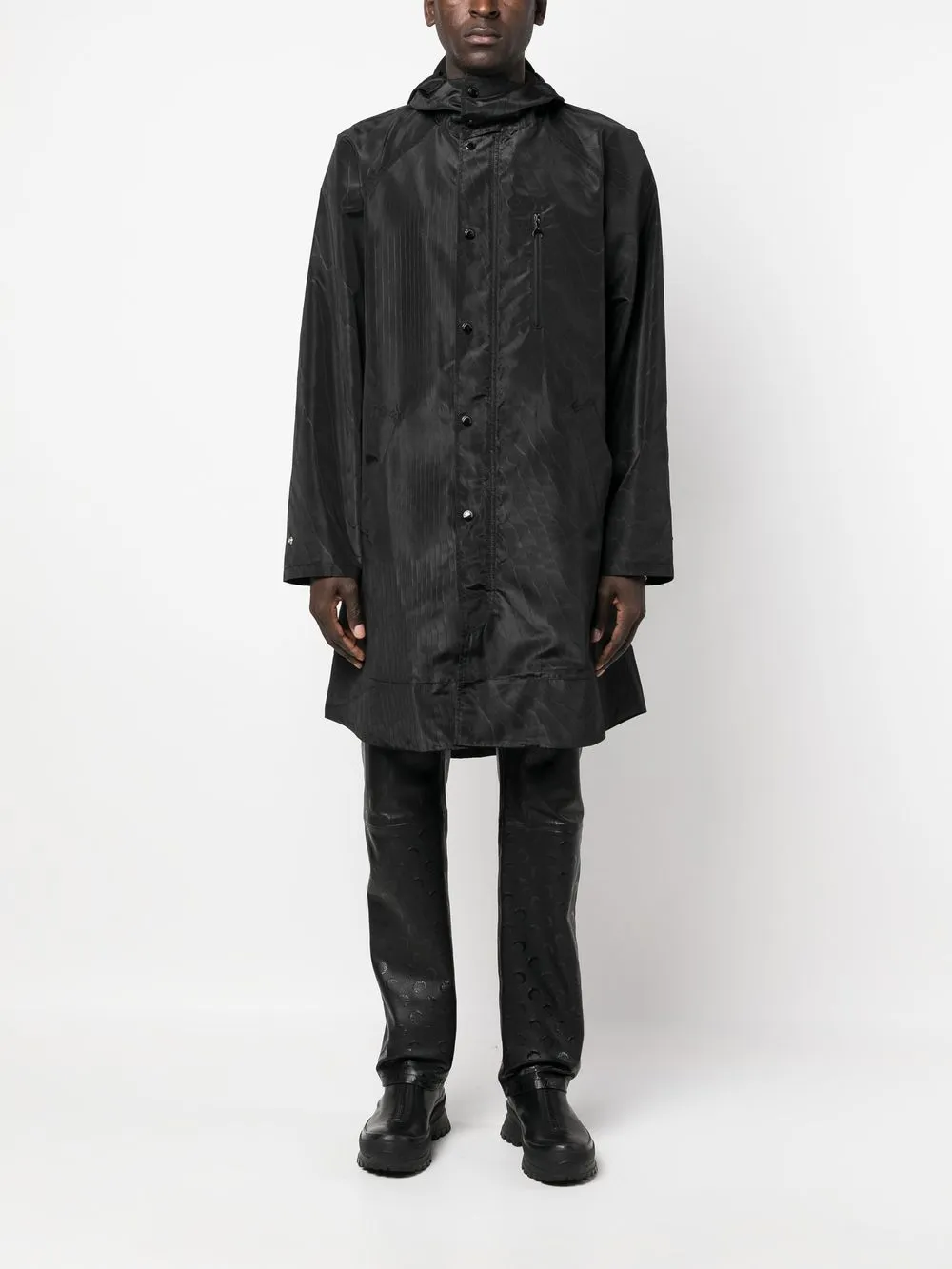 hooded logo-print windbreaker