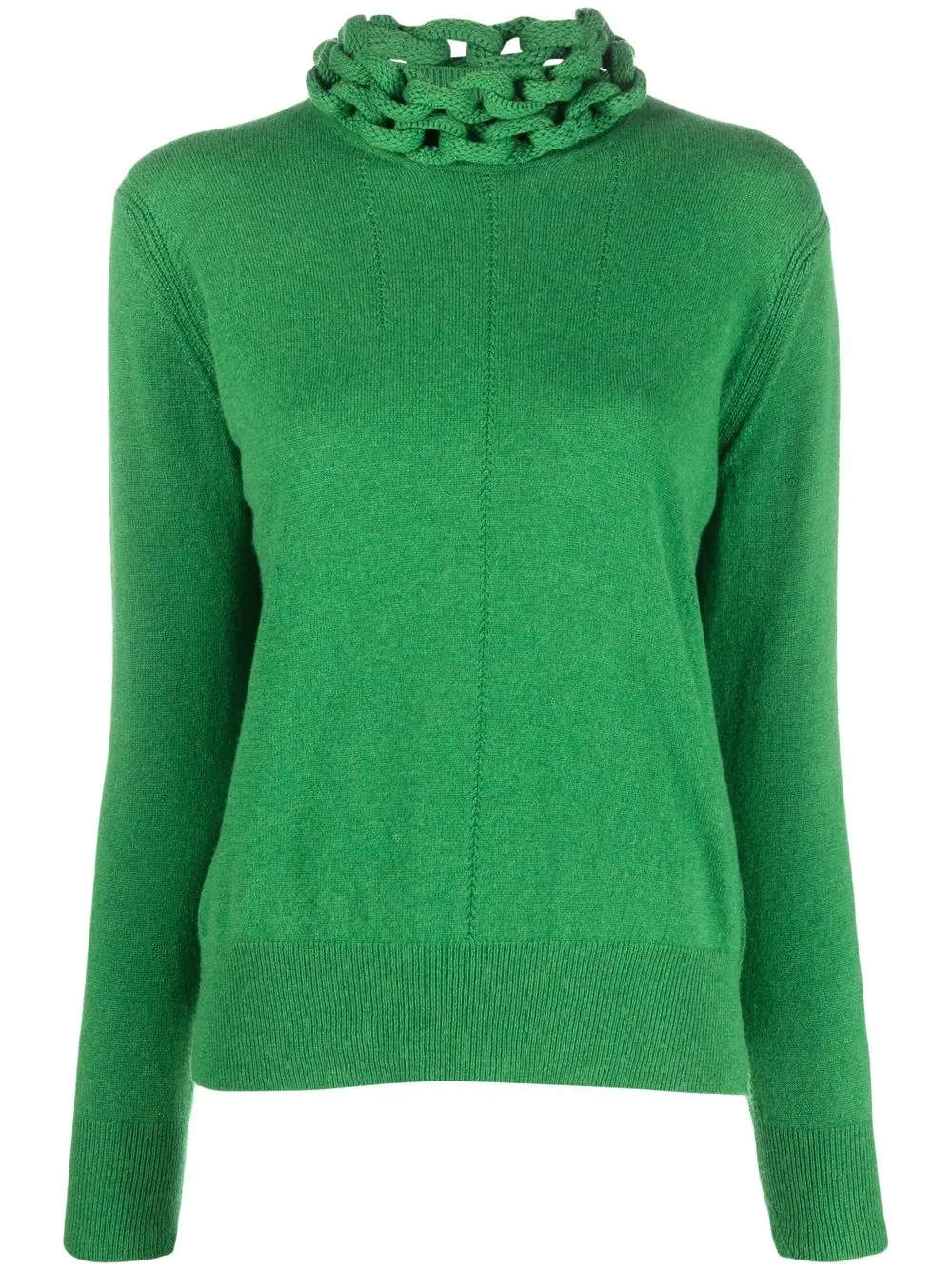 

Ermanno Scervino chain-link collar cashmere jumper - Green