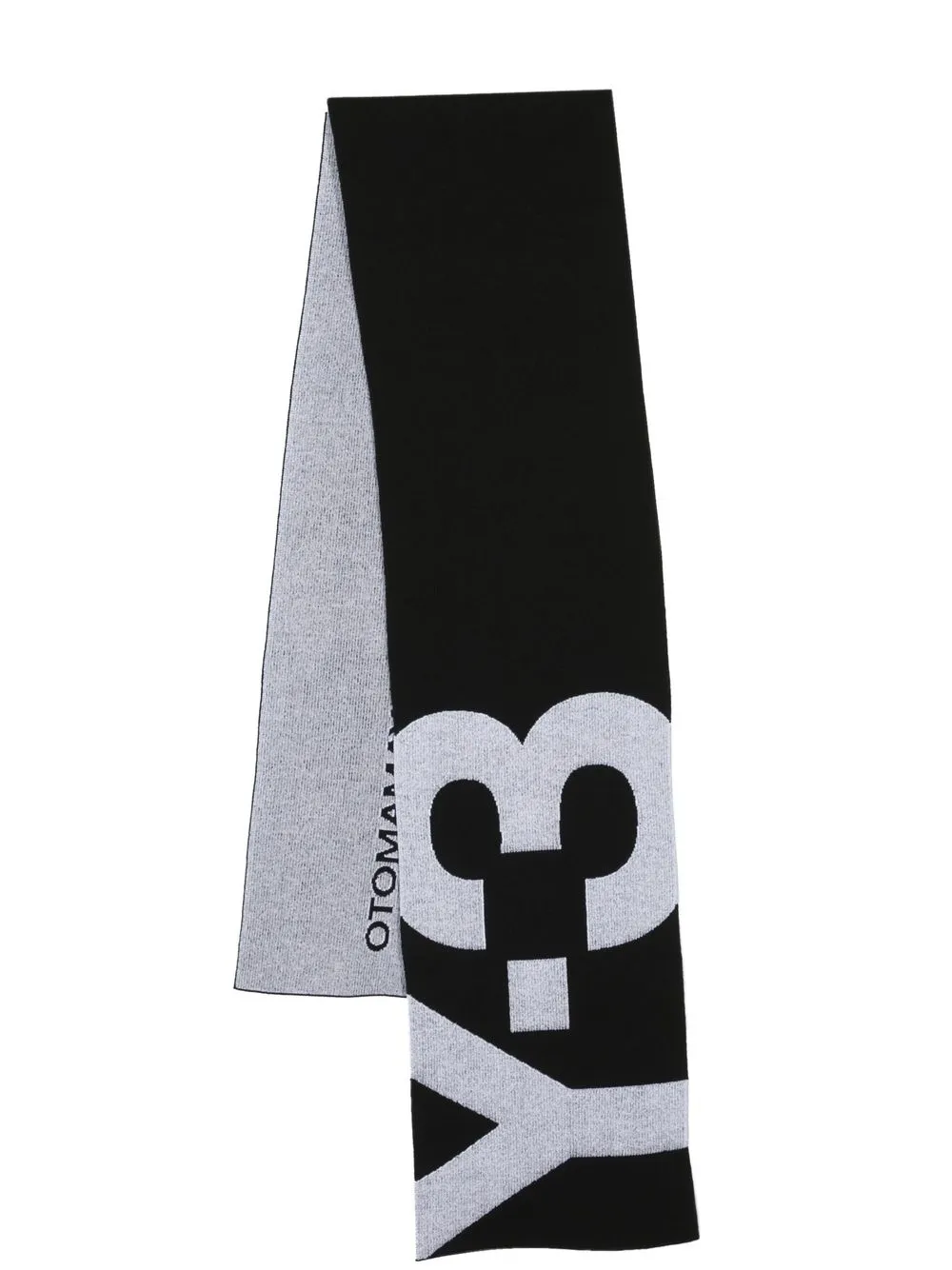 

Y-3 logo-embroidered scarf - Black