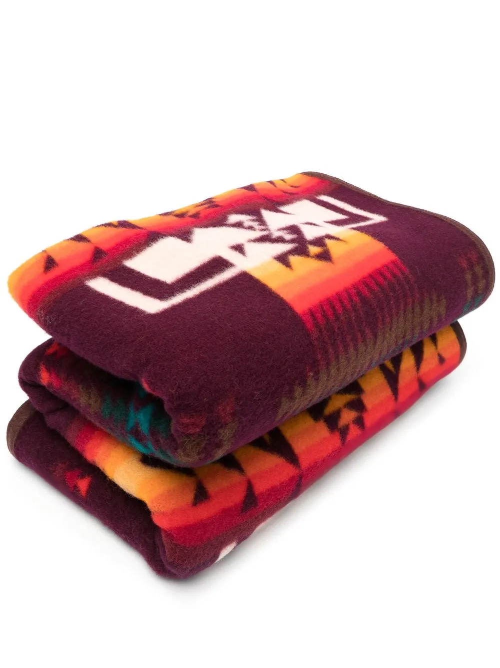 

Pendleton logo-patch knitted blanket - Purple