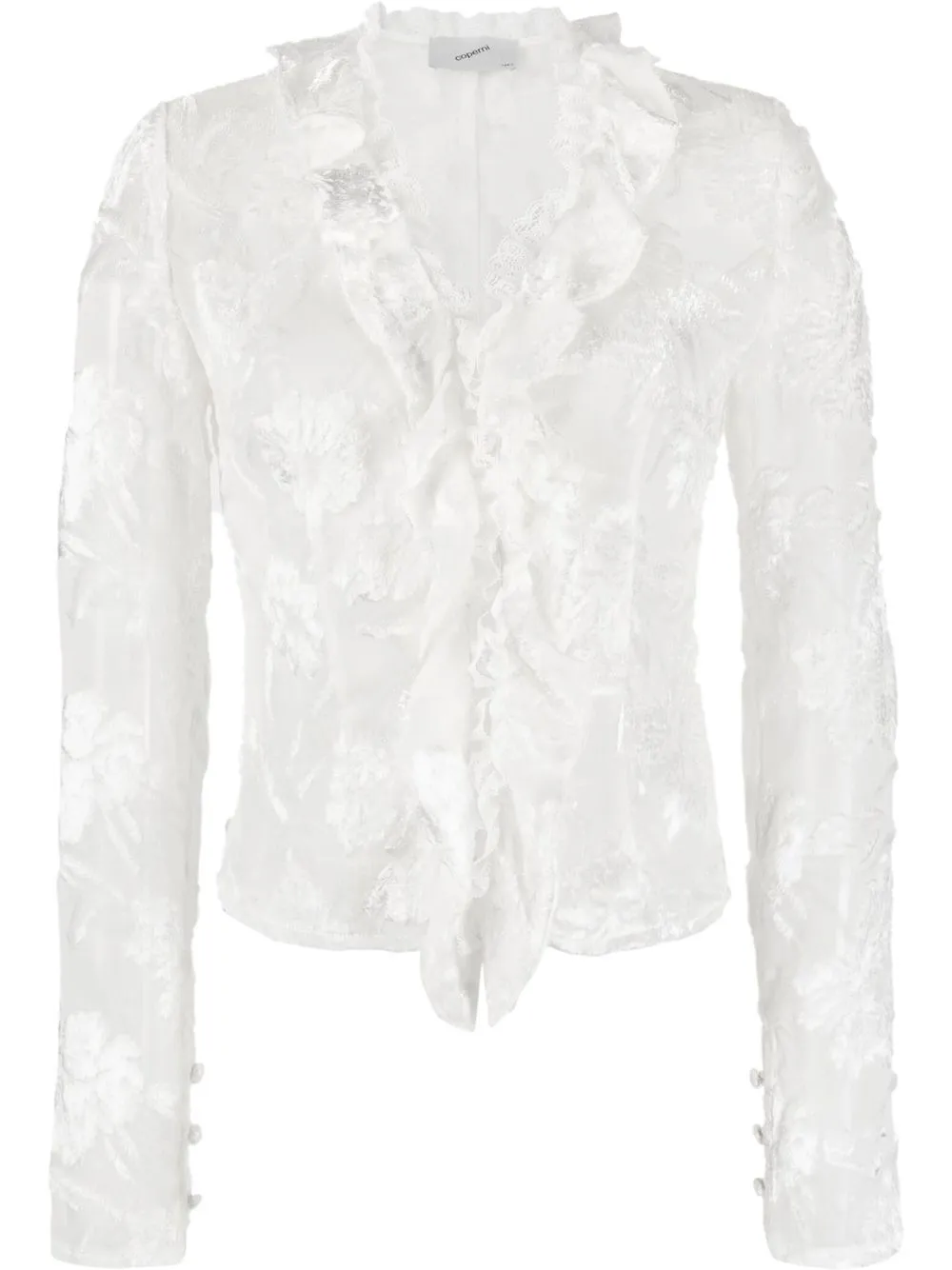 

Coperni ruffled-detail long-sleeve blouse - White