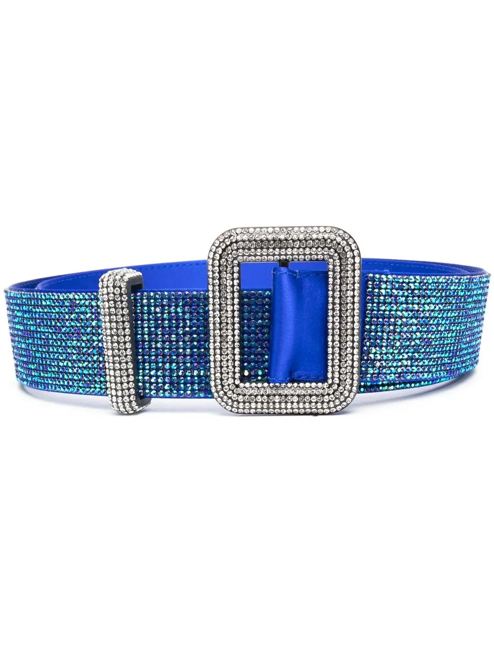 

Benedetta Bruzziches square buckle crystal-embellished belt - Blue