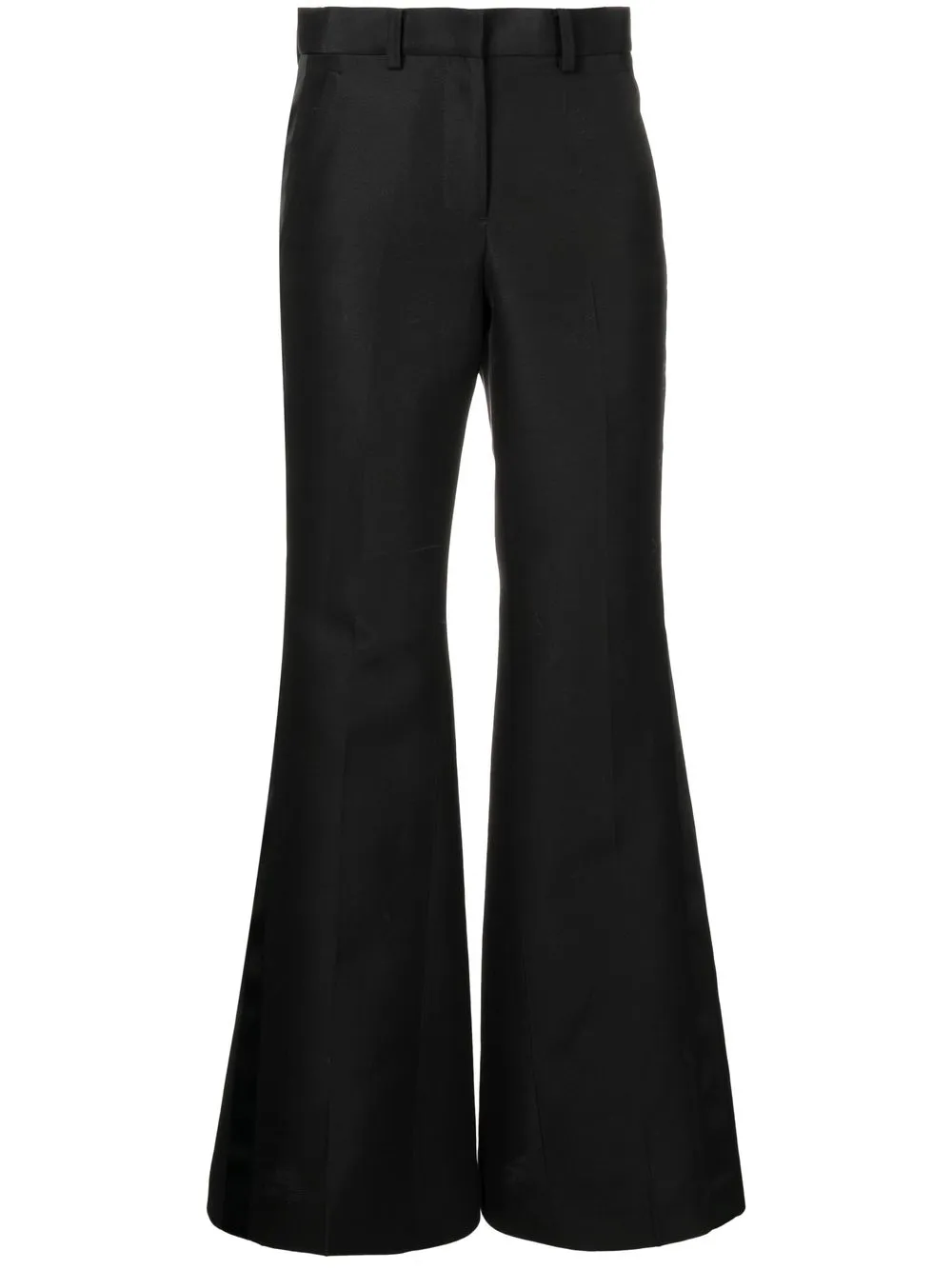 

sacai flared wool-silk blend trousers - Black