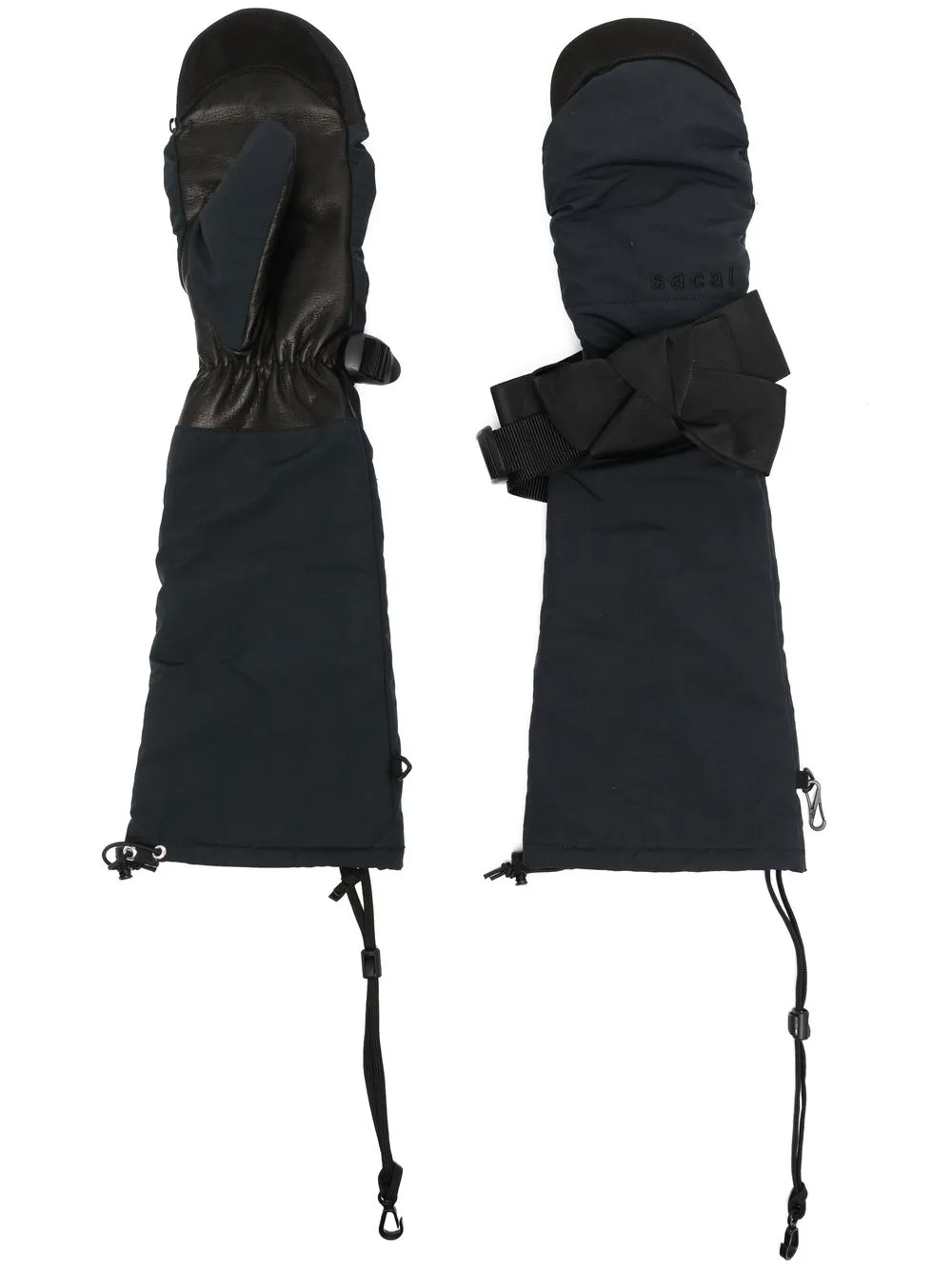 

sacai guantes para nieve con hebilla - Negro