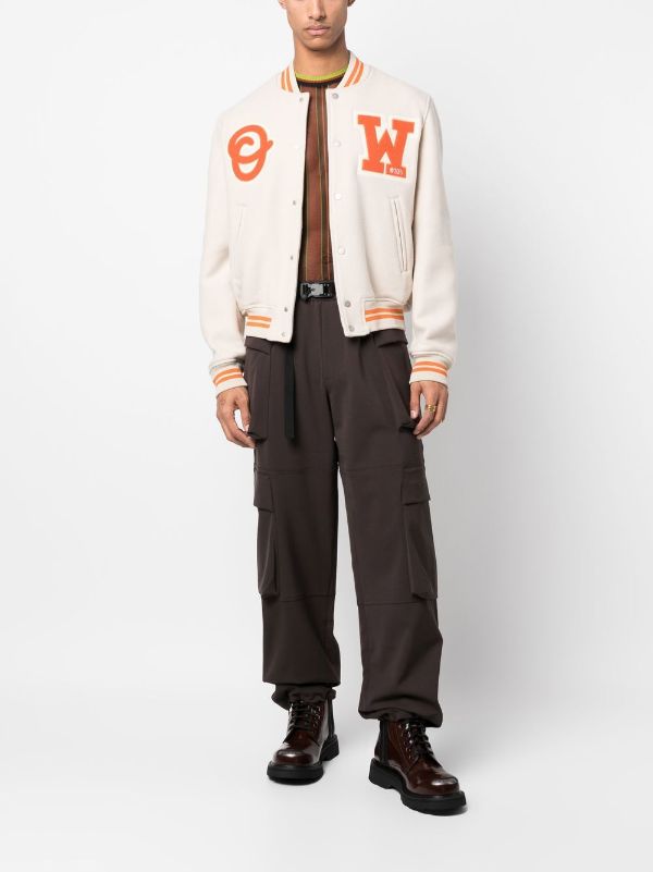 Off-White Wool-Blend Varsity Jacket