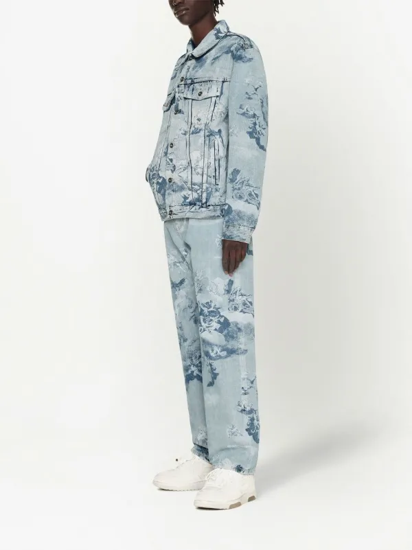 Off-White Skate painting-print Denim Jacket - Farfetch