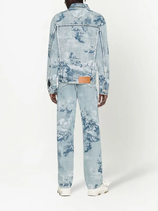 Off-White Skate painting-print Denim Jacket - Farfetch