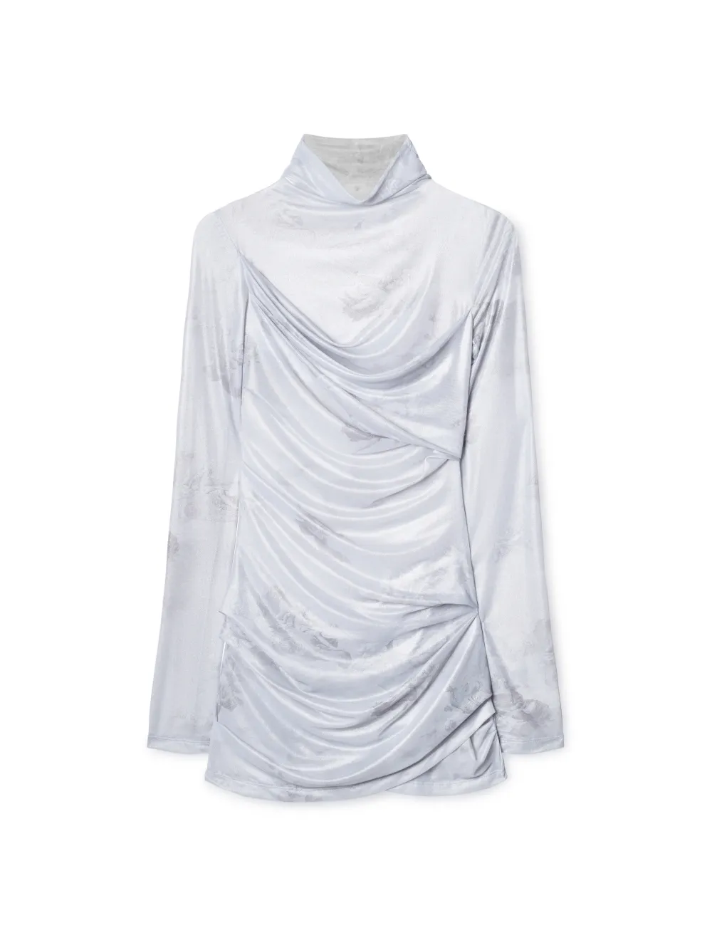 Sky Shiny Tulle Twist Ls Dress