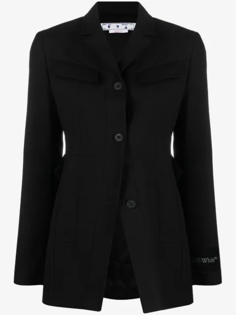 Off-White Toybox Dry Wo single-breasted wool blazer