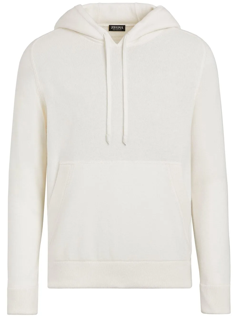 

Zegna hoodie tejida de cachemira con cordones - Blanco