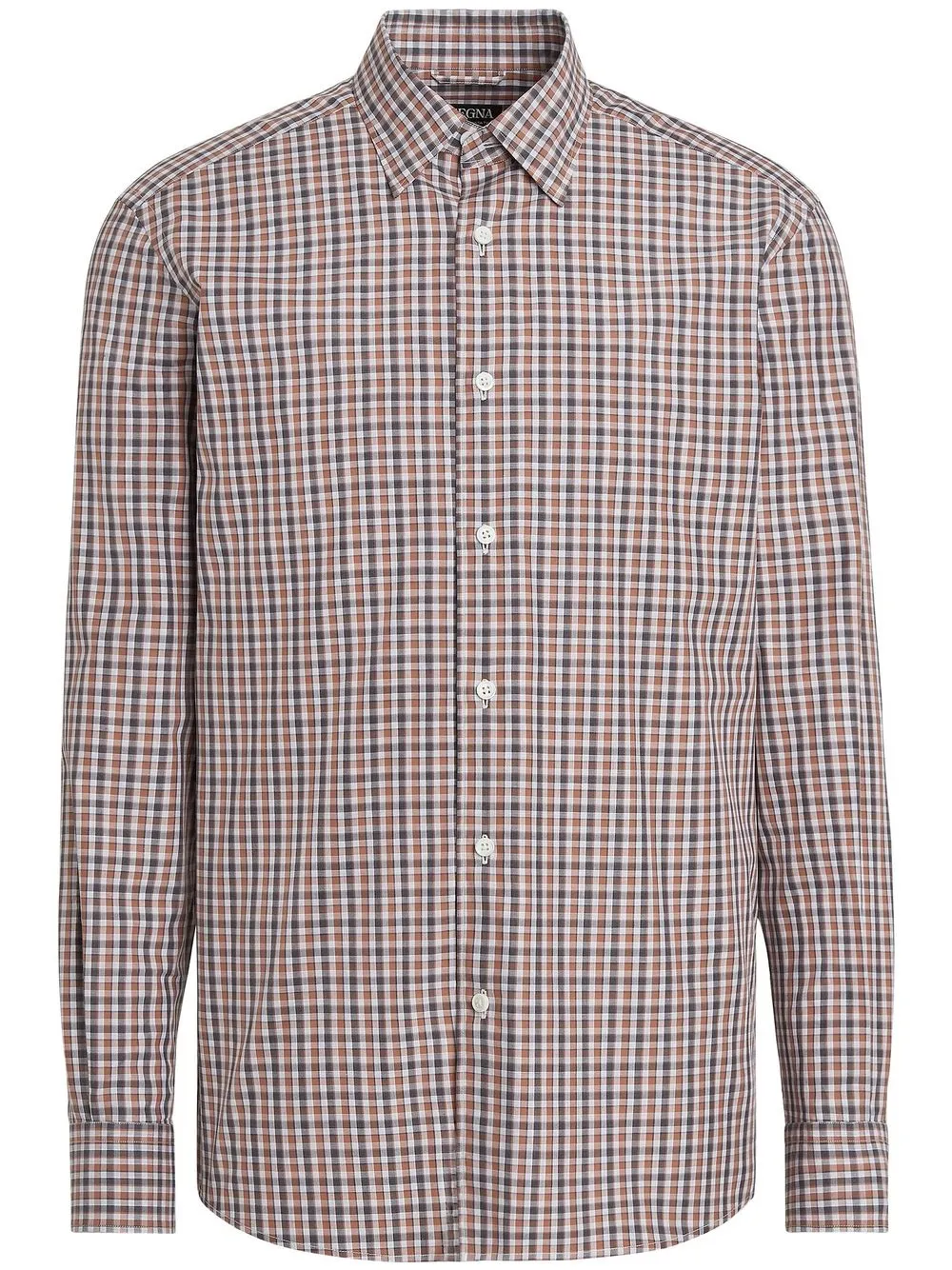 

Zegna check long-sleeved shirt - Red