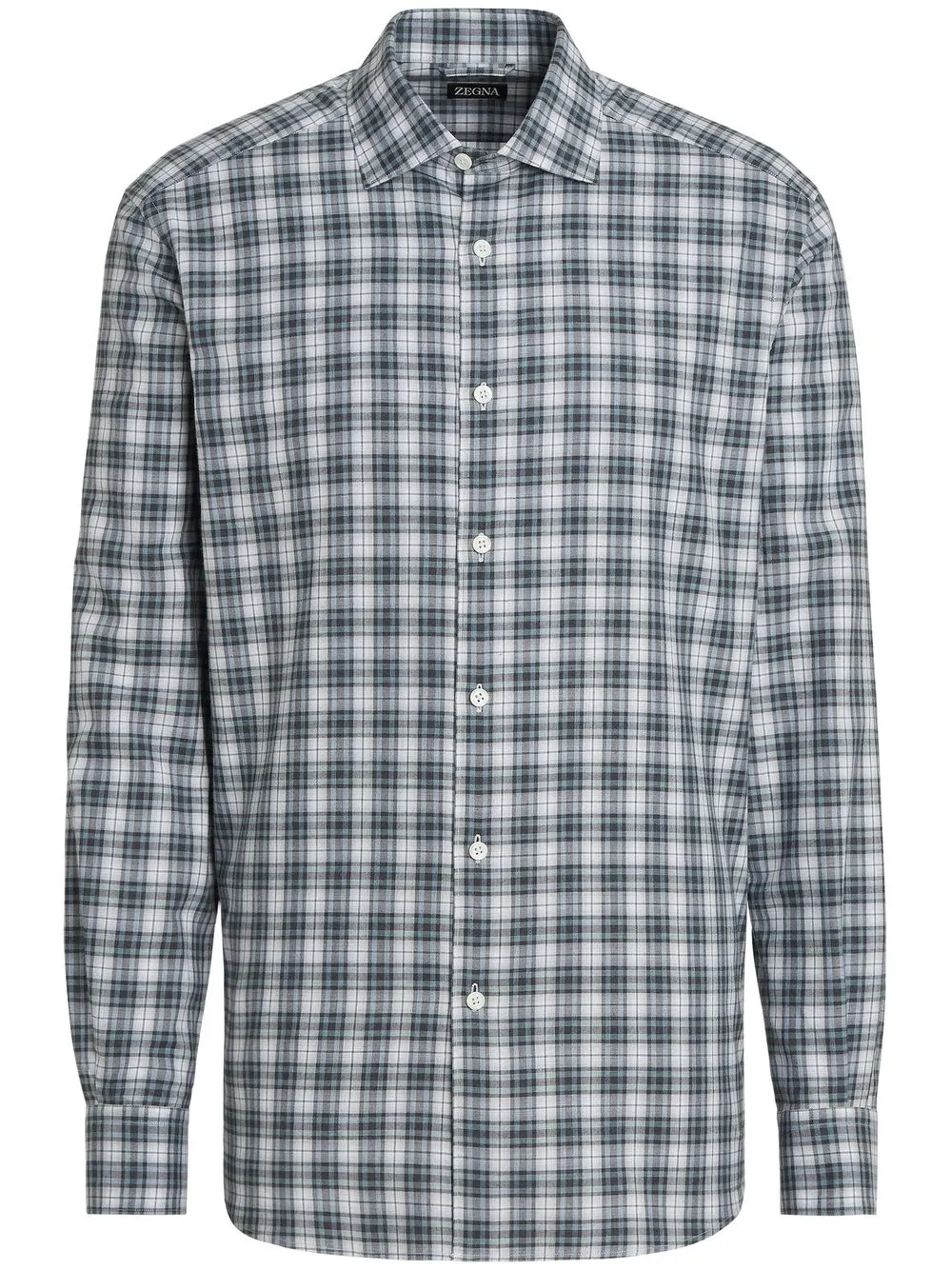 

Zegna plaid-check print shirt - White