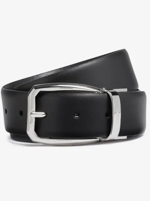 Zegna logo-engraved reversible belt