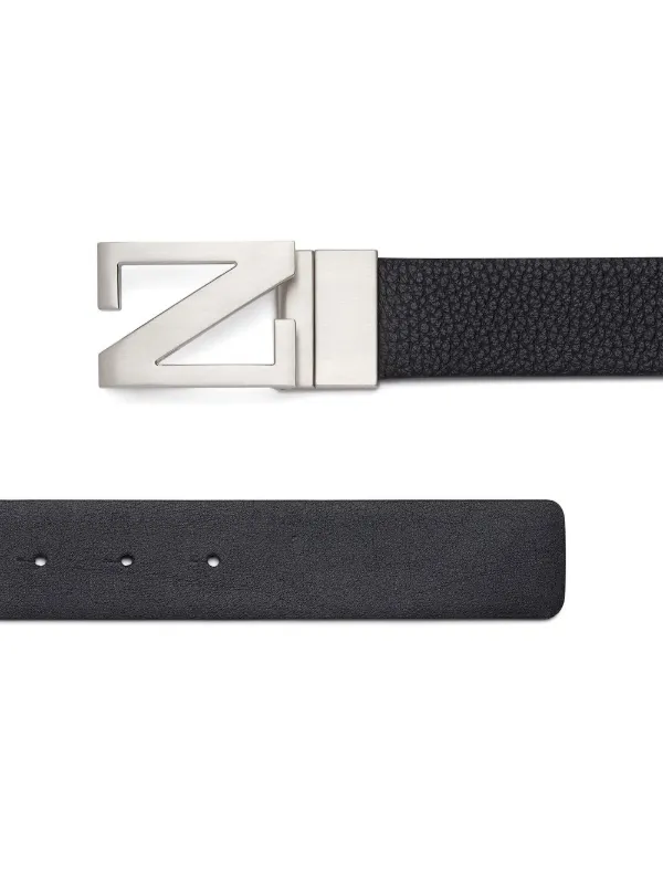 Zegna Leather Reversible Belt | Black | FARFETCH