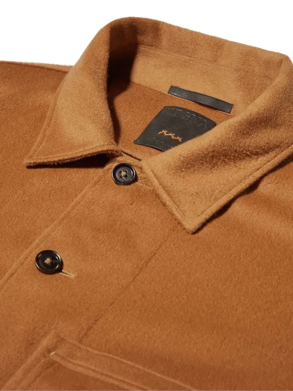 Zegna vicuña-wool long-sleeves Shirt | Brown | FARFETCH