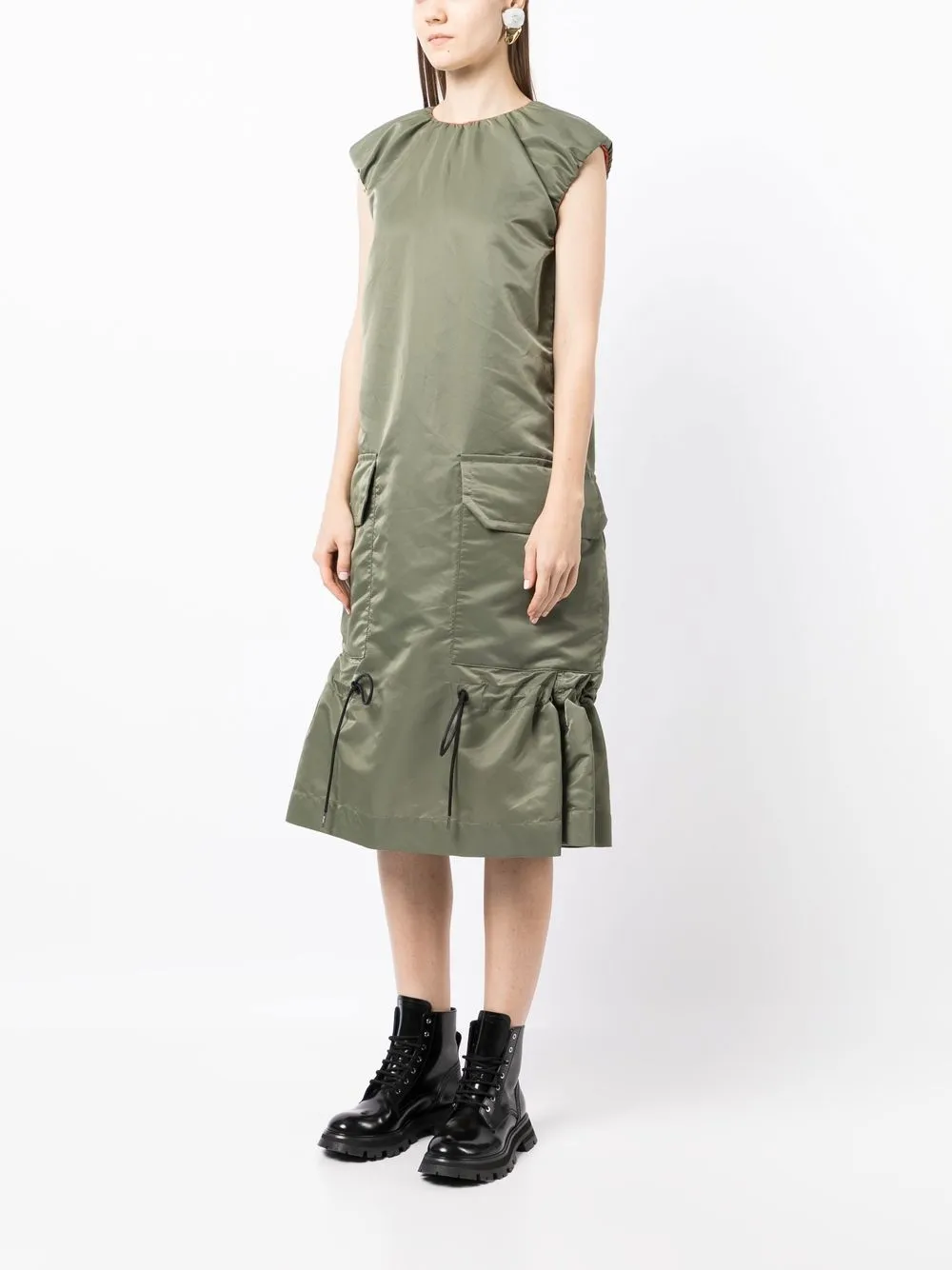 

sacai oversized midi dress - Green