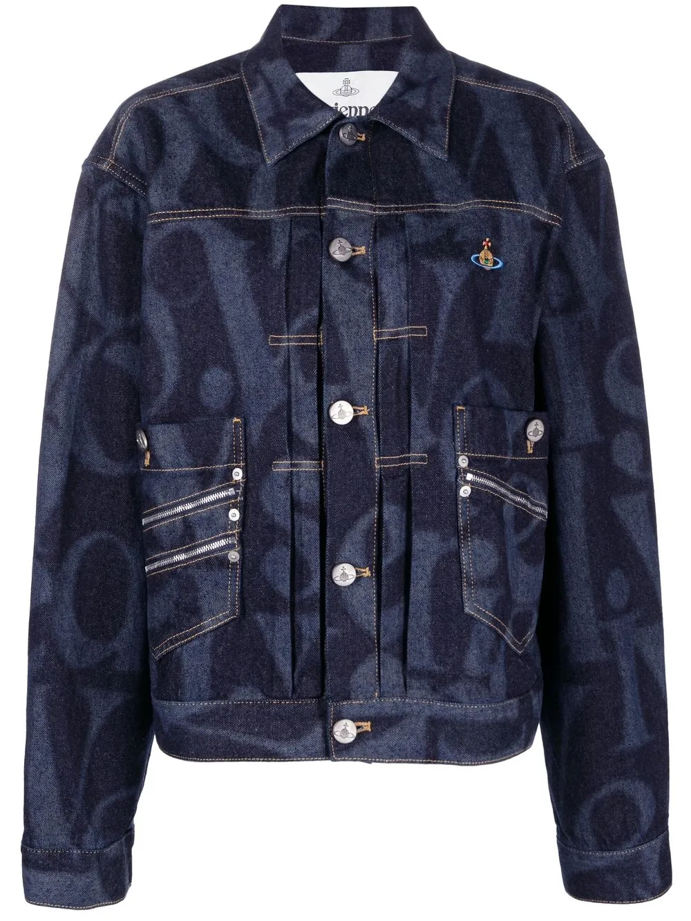 

Vivienne Westwood Orb-embroidered denim jacket - Blue