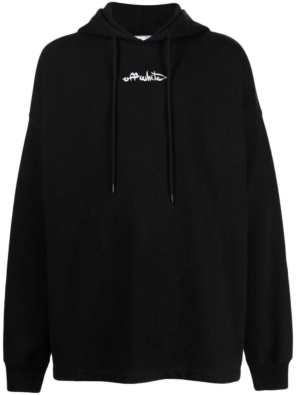 Off-White embroidered-logo Cotton Hoodie - Farfetch