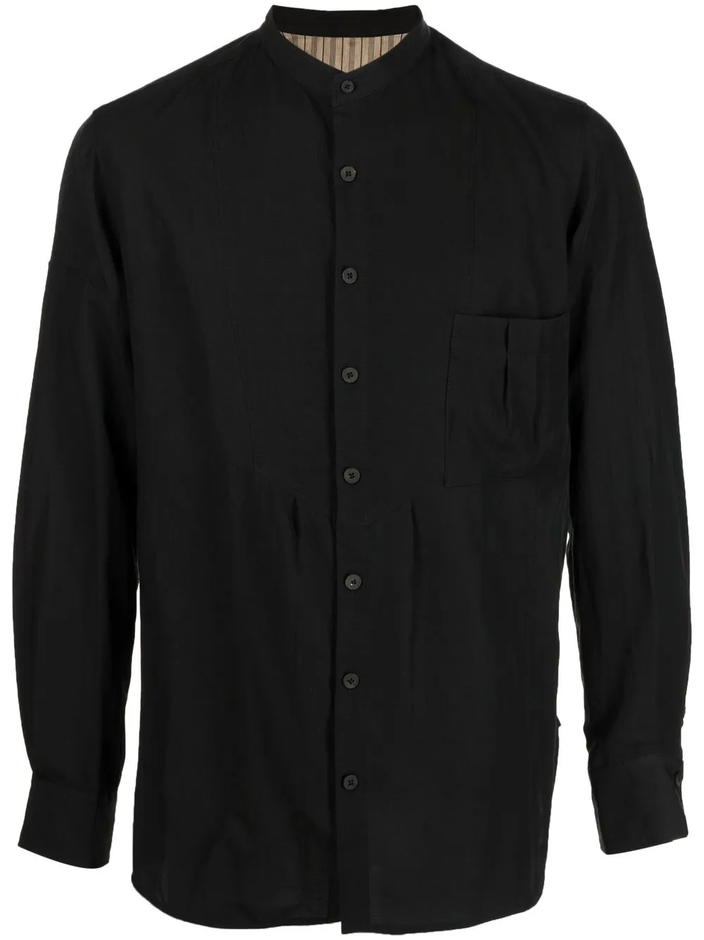 

Ziggy Chen patch-pocket detail shirt - Black