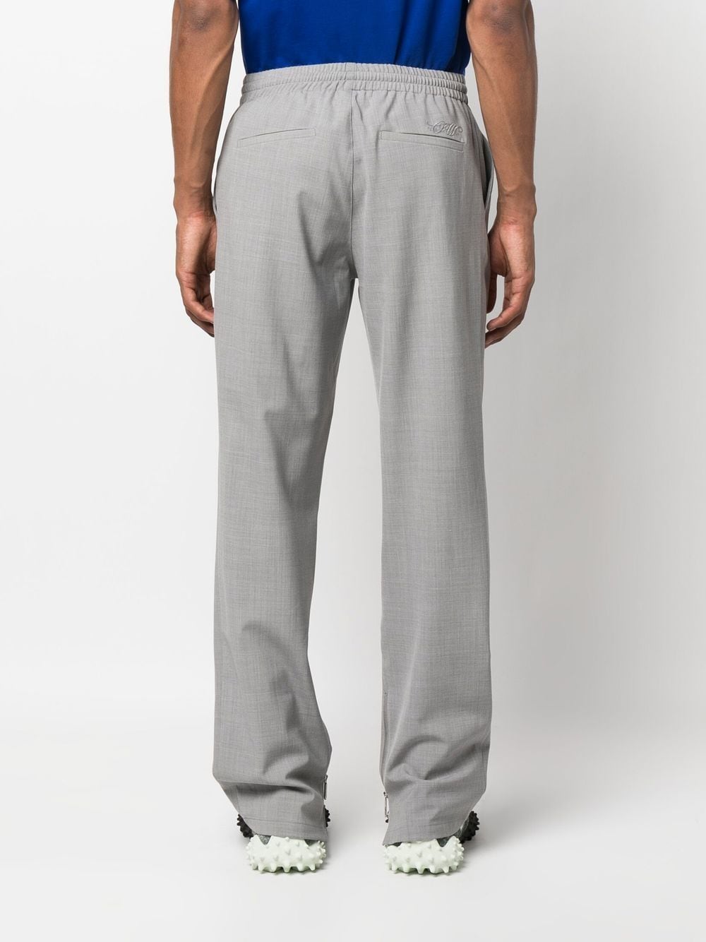 Shop Off-white Elasticated-waist Track Pants In Grey