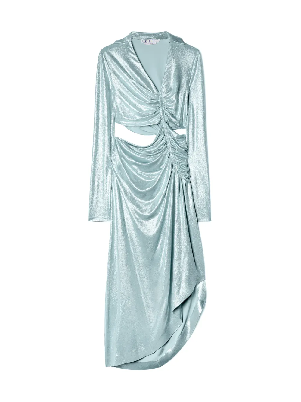Shiny Jer Draped Midi Dress