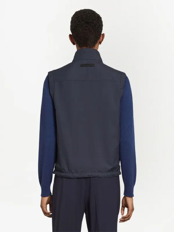 Zegna Reversible zip-up Vest | Blue | FARFETCH IN