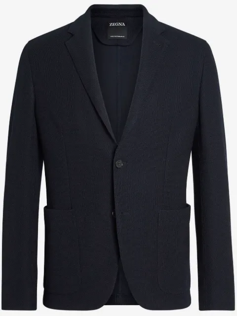 Zegna 싱글 브레스티드 울 혼방 블레이저