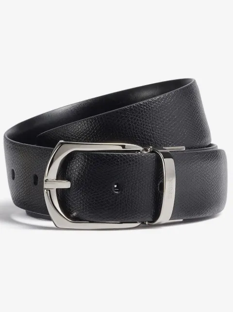 Zegna engraved logo reversible belt 
