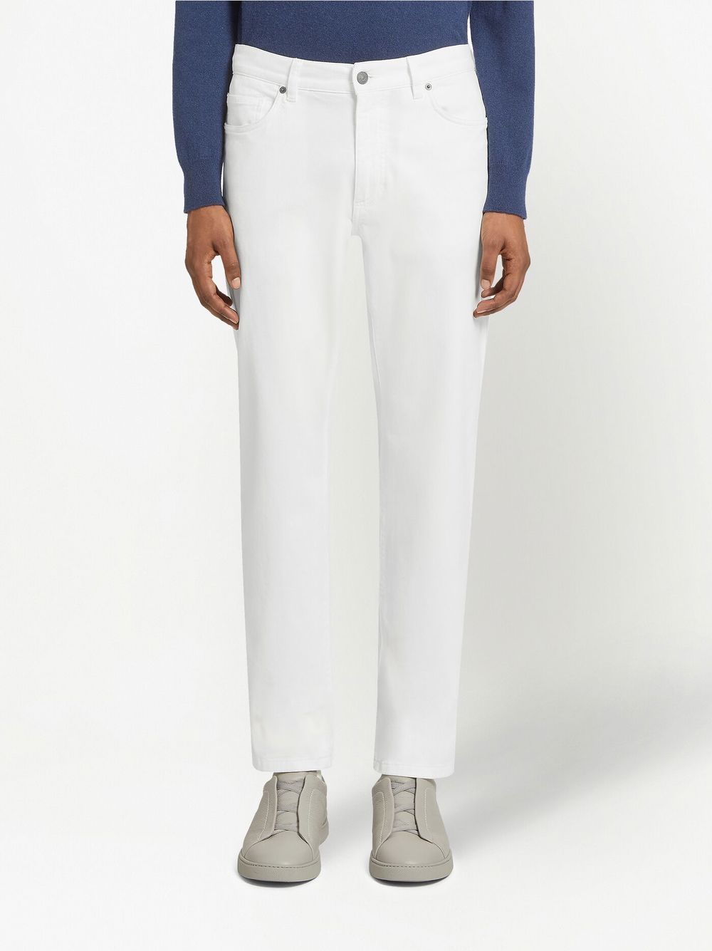 Shop Zegna Roccia Slim-fit Jeans In White