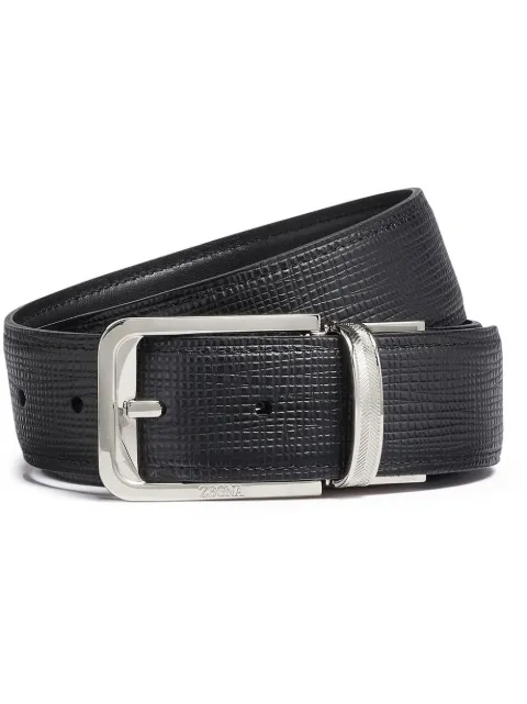 Zegna cinturón con logo grabado