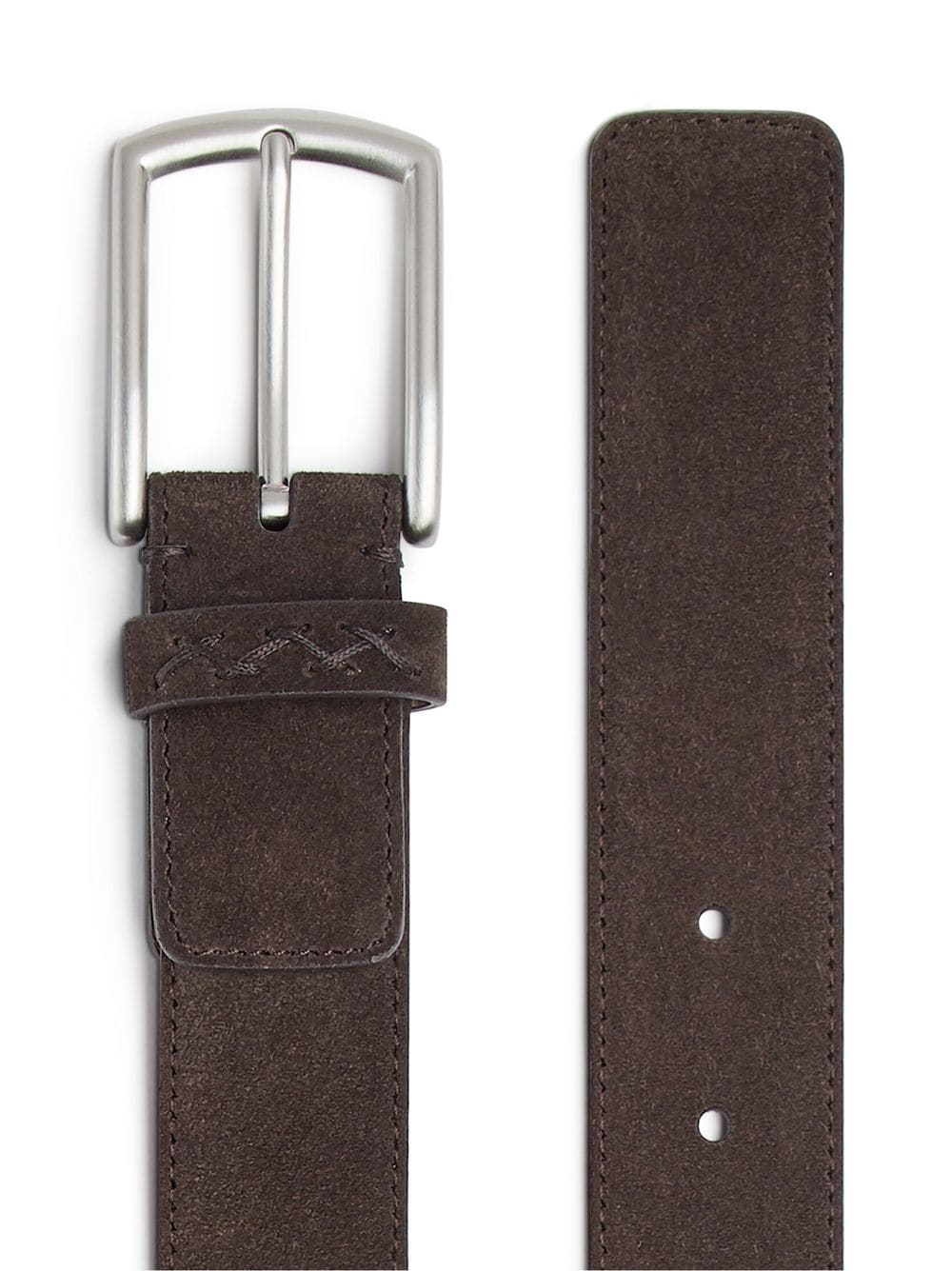Shop Zegna Tonal-stitch Detail Belt In Brown