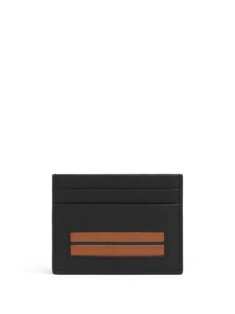 Zegna stripe-detail leather cardholder