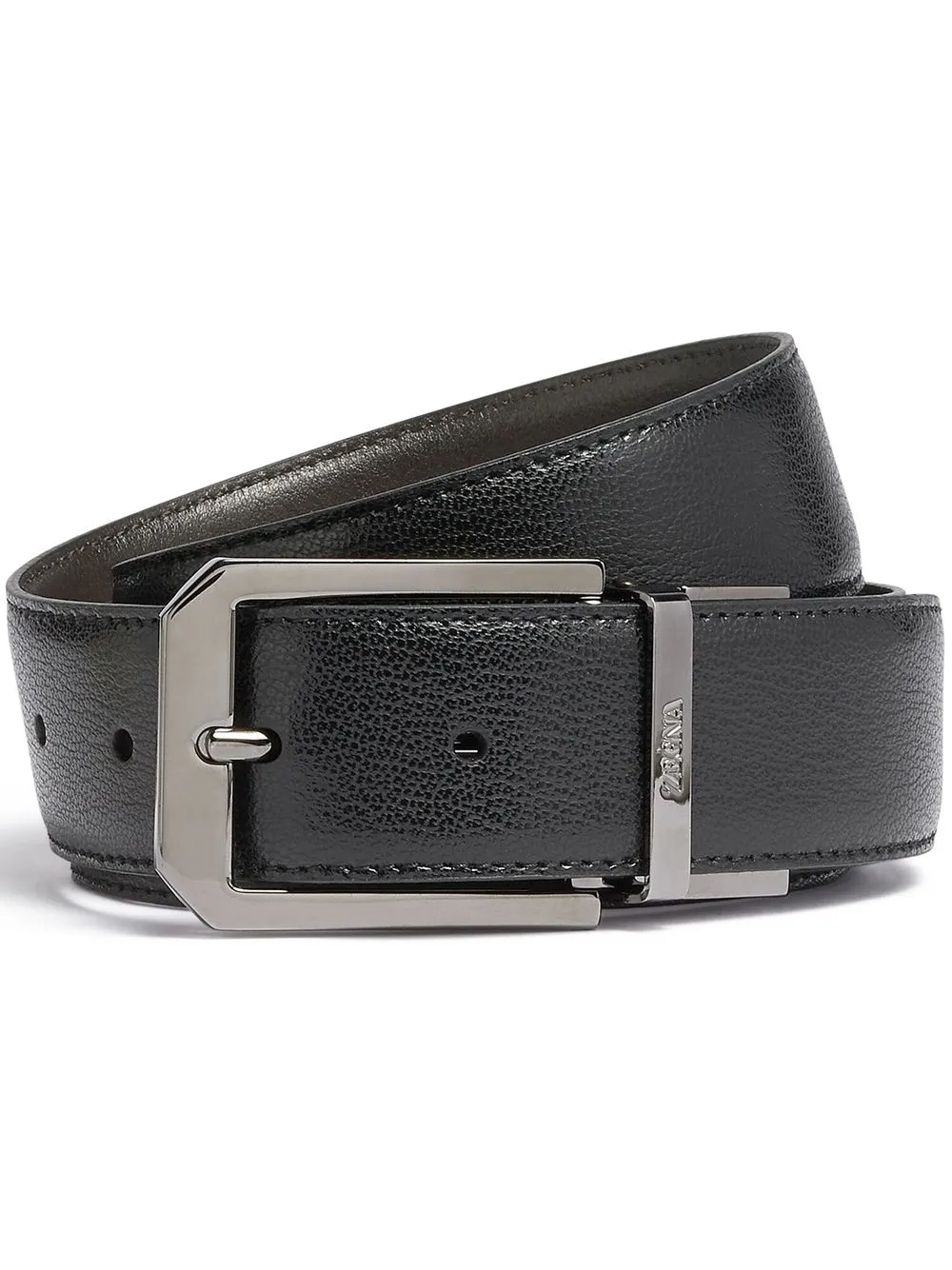 

Zegna cinturón con hebilla del logo - Negro