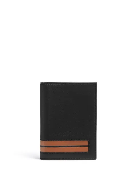 Zegna stripe-detail leather passport case