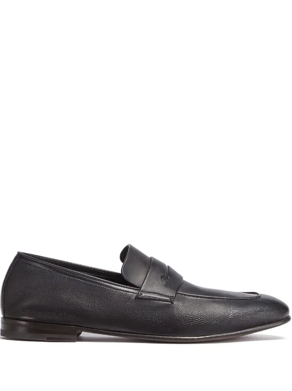 Zegna L'Asola レザーローファー | ブラック | FARFETCH JP