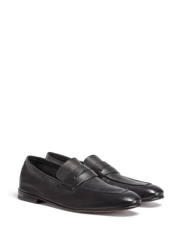 Zegna L'Asola レザーローファー | ブラック | FARFETCH JP