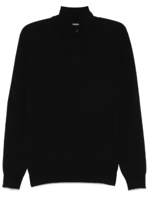 Ralph Lauren Purple Label Suéter De Tricô Em Cashmere | Preto