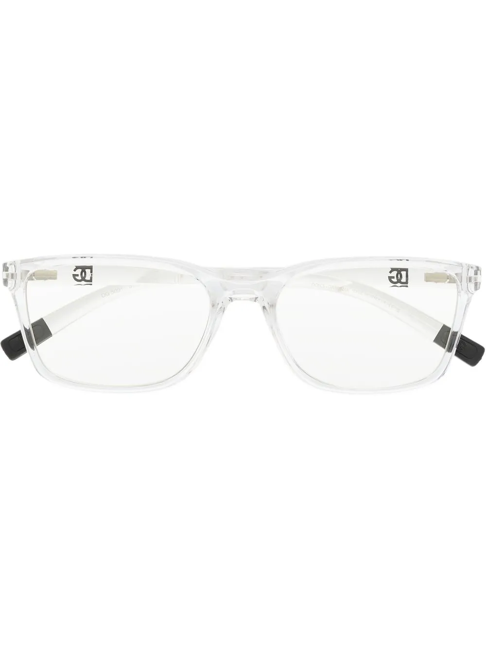 

Dolce & Gabbana Eyewear rectangle transparent-frame glasses - White